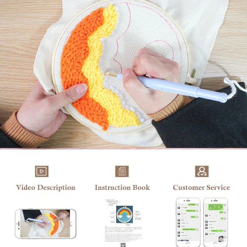 Little Girl with Pearls | 20x20cm | DIY Punch Needle Craft Kit  | 20x20cm