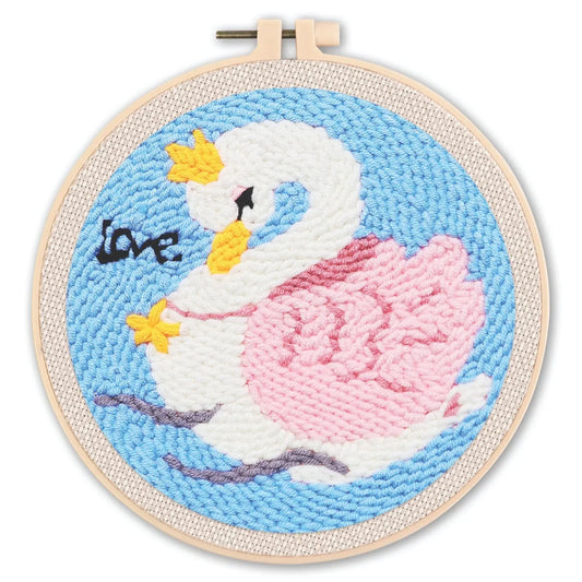 Swan Hoop - Punch Needle Kit