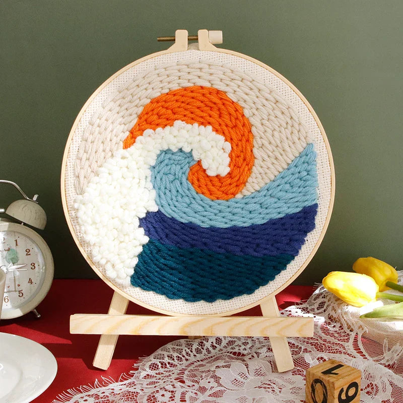 Wave Embroidery DIY - Punch Needle Kit