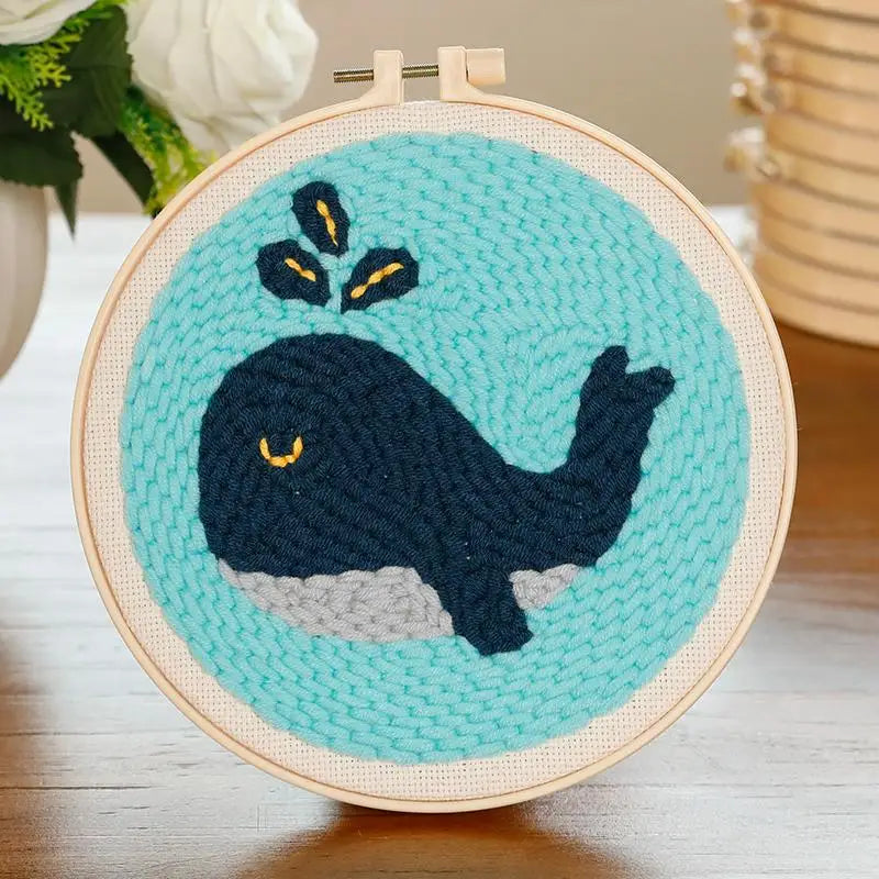 Whale Pattern - Punch Needle Kit